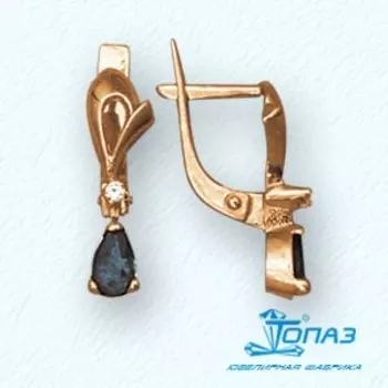 Серьги с фианитами Линии Любви