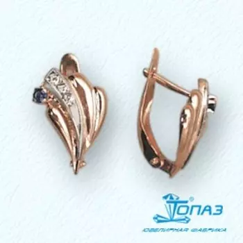 Серьги с фианитами Линии Любви