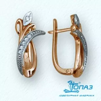 Серьги с фианитами Линии Любви