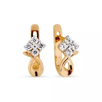 Серьги с фианитами Линии Любви