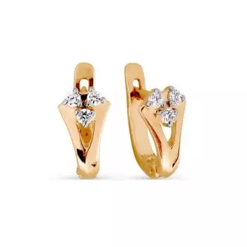 Серьги с фианитами Линии Любви