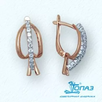 Серьги с фианитами Линии Любви