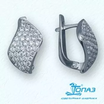 Серьги с фианитами Линии Любви