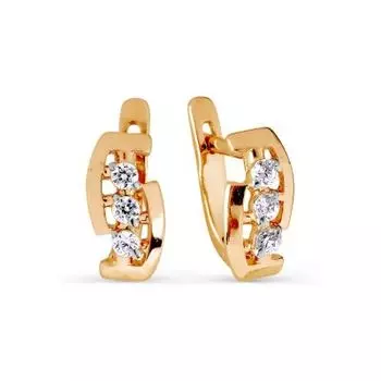Серьги с фианитами Линии Любви