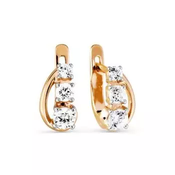 Серьги с фианитами Линии Любви