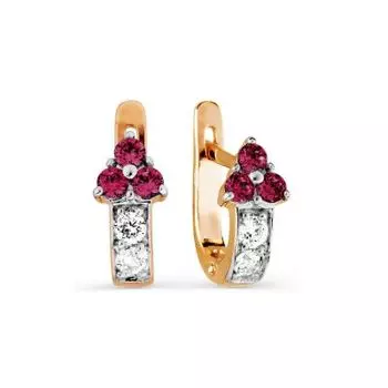 Серьги с фианитами Линии Любви