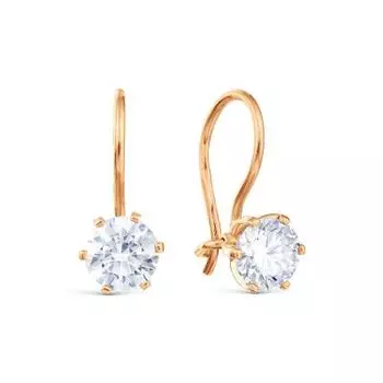 Серьги с фианитами Линии Любви