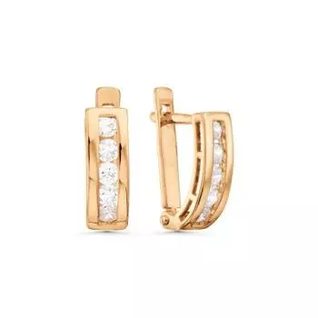 Серьги с фианитами Линии Любви