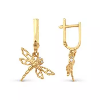 Серьги с фианитами Линии Любви