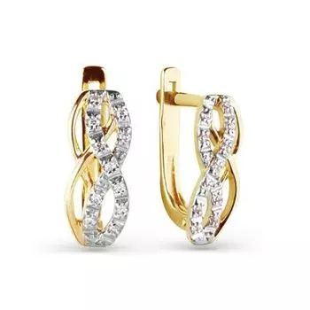 Серьги с фианитами Линии Любви