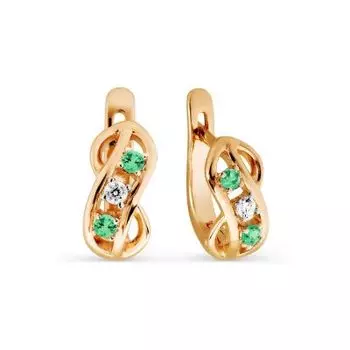 Серьги с фианитами Линии Любви