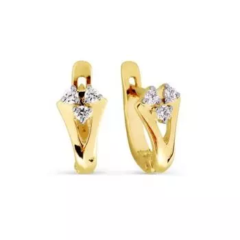 Серьги с фианитами Линии Любви