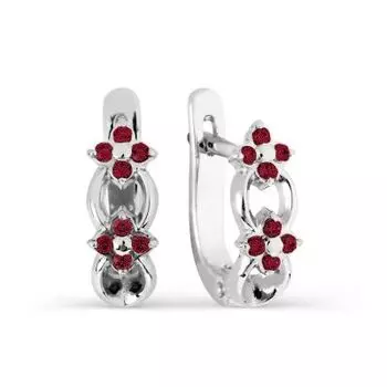 Серьги с фианитами Линии Любви