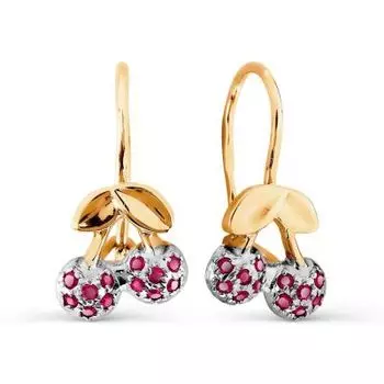 Серьги с фианитами Линии Любви