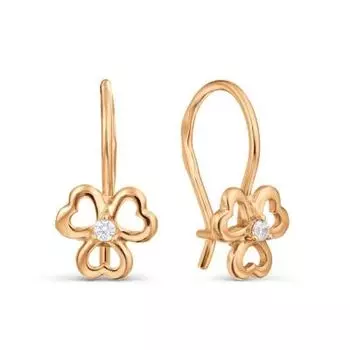 Серьги с фианитами Линии Любви