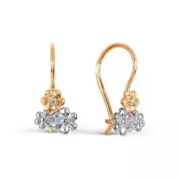 Серьги с фианитами Линии Любви