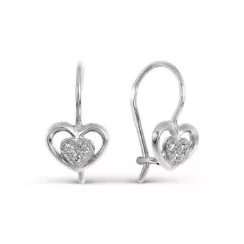 Серьги с фианитами Линии Любви