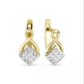 Серьги с фианитами Линии Любви