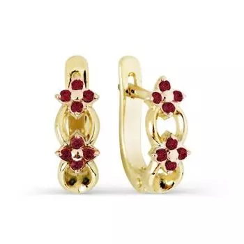 Серьги с фианитами Линии Любви