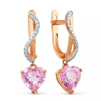 Серьги с фианитами Линии Любви