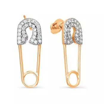 Серьги с фианитами Линии Любви