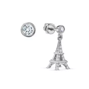 Серьги с фианитами Линии Любви