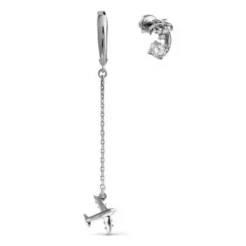 Серьги с фианитами Линии Любви