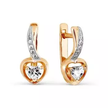 Серьги с фианитами Линии Любви