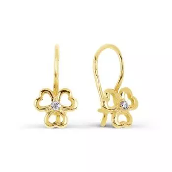 Серьги с фианитами Линии Любви