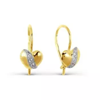 Серьги с фианитами Линии Любви