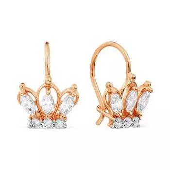 Серьги с фианитами Линии Любви