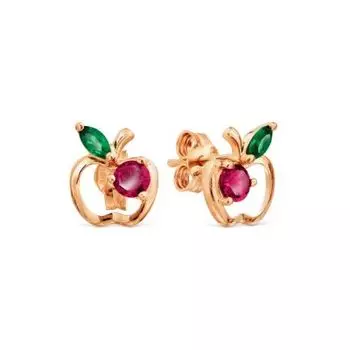 Серьги с фианитами Линии Любви