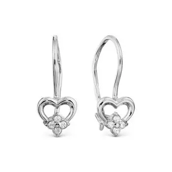 Серьги с фианитами Линии Любви