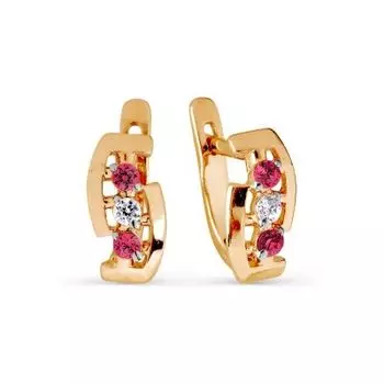 Серьги с фианитами Линии Любви