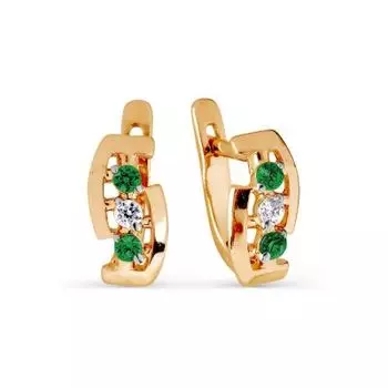 Серьги с фианитами Линии Любви