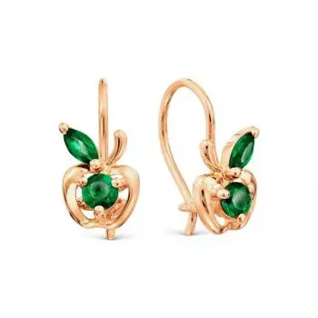 Серьги с фианитами Линии Любви