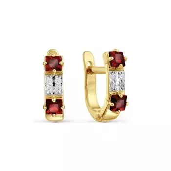 Серьги с фианитами Линии Любви