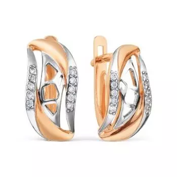 Серьги с фианитами Линии Любви