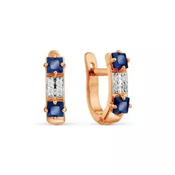 Серьги с фианитами Линии Любви