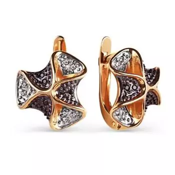 Серьги с фианитами Линии Любви