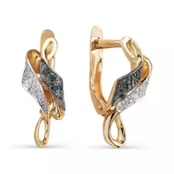 Серьги с фианитами Линии Любви