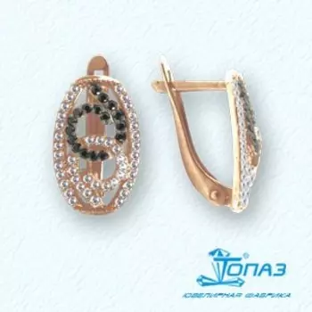 Серьги с фианитами Линии Любви