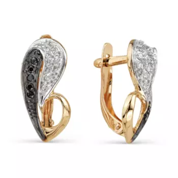 Серьги с фианитами Линии Любви