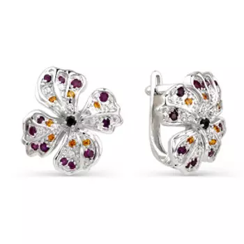 Серьги с фианитами Линии Любви