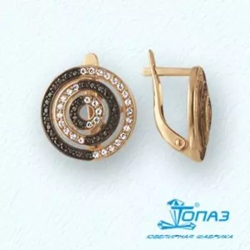 Серьги с фианитами Линии Любви