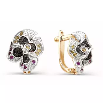 Серьги с фианитами Линии Любви