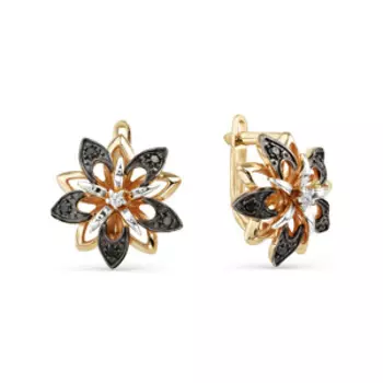 Серьги с фианитами Линии Любви