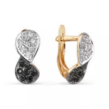 Серьги с фианитами Линии Любви