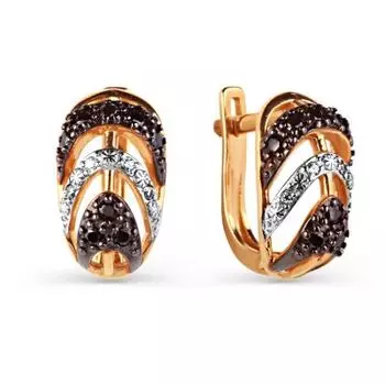 Серьги с фианитами Линии Любви