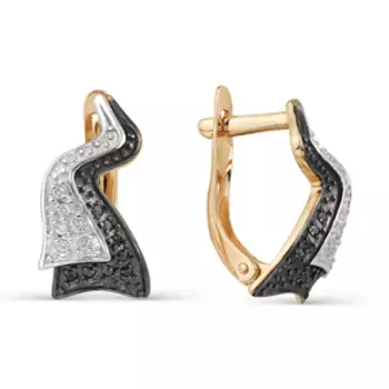 Серьги с фианитами Линии Любви